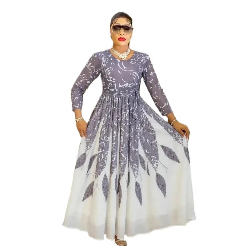 

Plus Size African Party Dresses for Women 2025 New Fashion Dashiki Ankara Wedding Evening Gown Elegant Turkey Muslim Maxi Dress