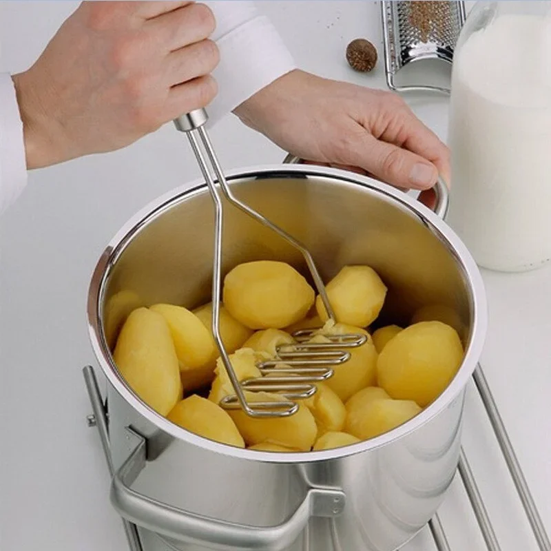 304 Potato Press Stainless Steel Potato Press Manual Masher Kitchen Gadget Potato Garlic Press Kithen accessories Mini chopper