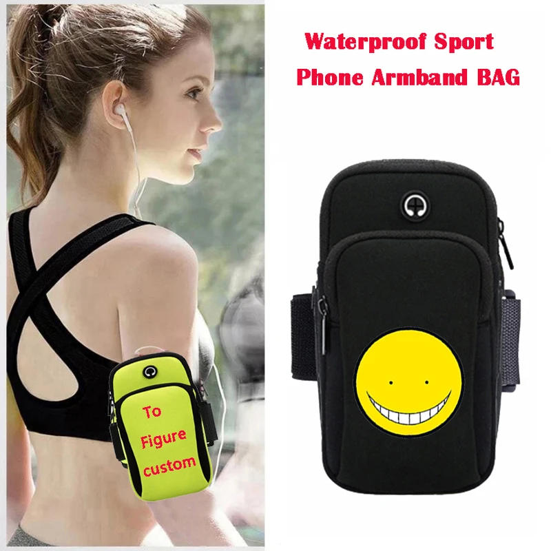 Teenagers Sport Armband Bag Boys Outdoor Gym Running Phone Bag Case  Holder for anime  Assassination Classroom Armband bag