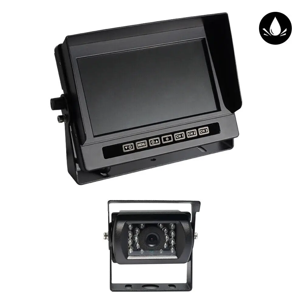 7 Inch Waterproof AHD LCD Rear View Display System with 3-way Video/o Input