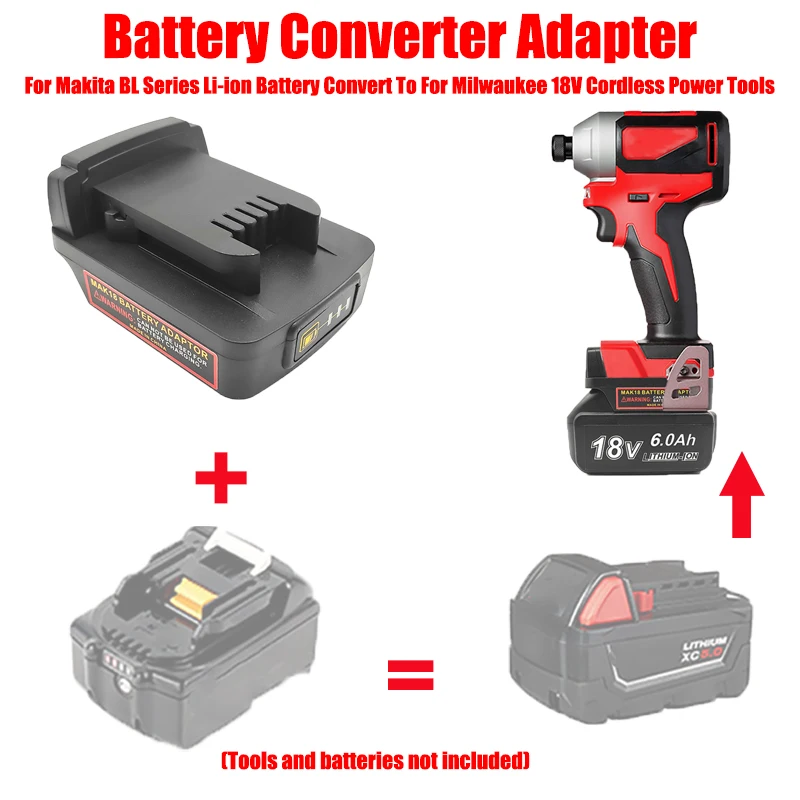 

For Makita BL Series 18V Li-ion Batteries Converts To for Milwaukee 18V Battery Cordless Power Tools Battery Adapter Converter