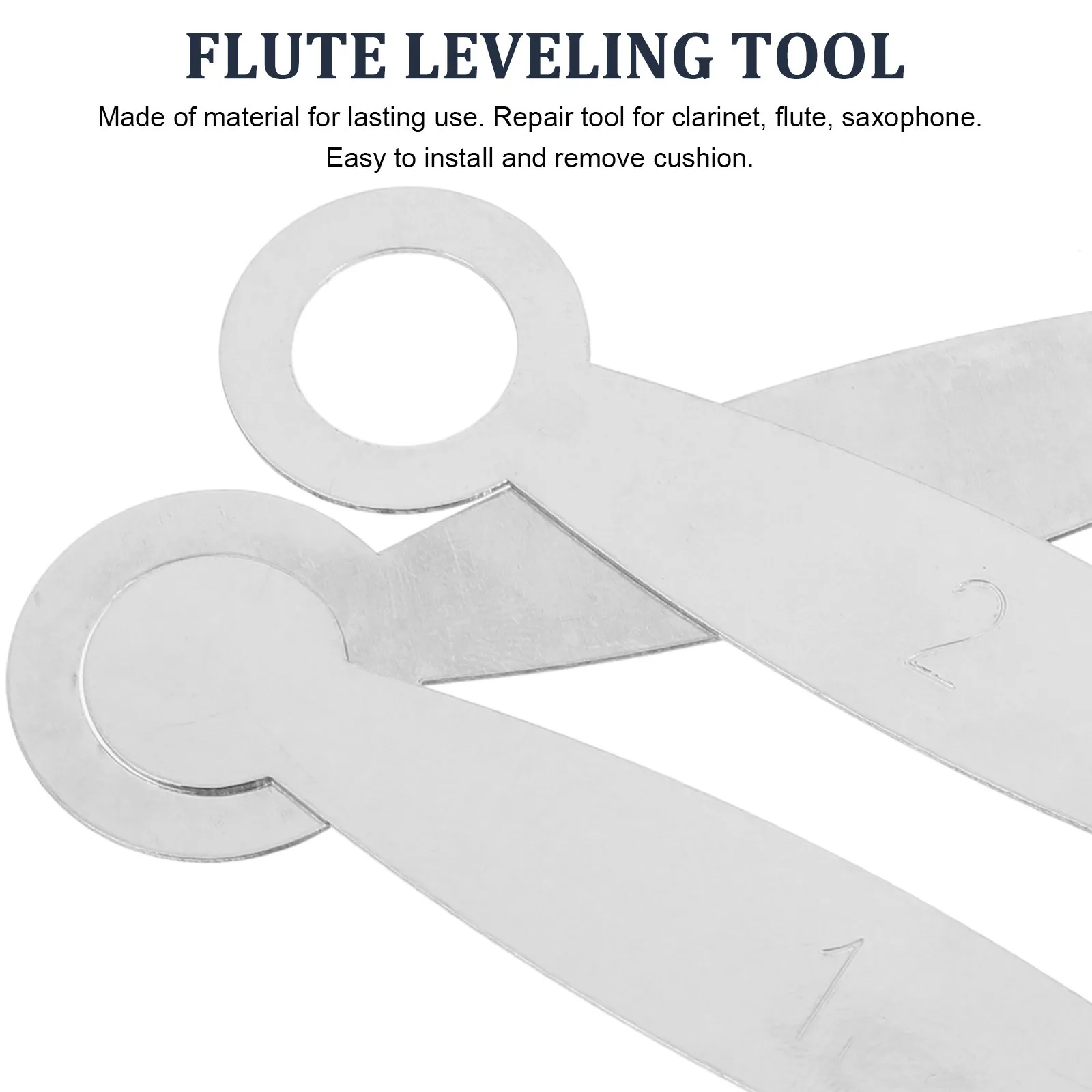 

3Pcs Flute Leveling Tool Easy Install Remove Cushion Repair Kit for Clarinet Saxophone Woodwind Instruments Silver