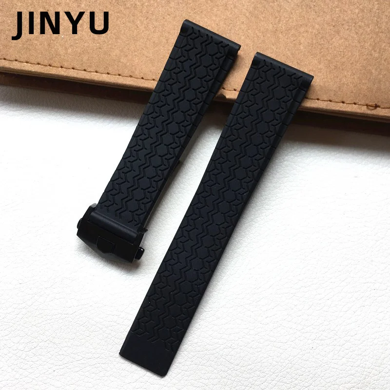 Silicone rubber Black Watchband 22mm watch belt For TAG strap CARRER F1 Heuer band butterfly buckle DRIVE TIMER Soft Bracelet