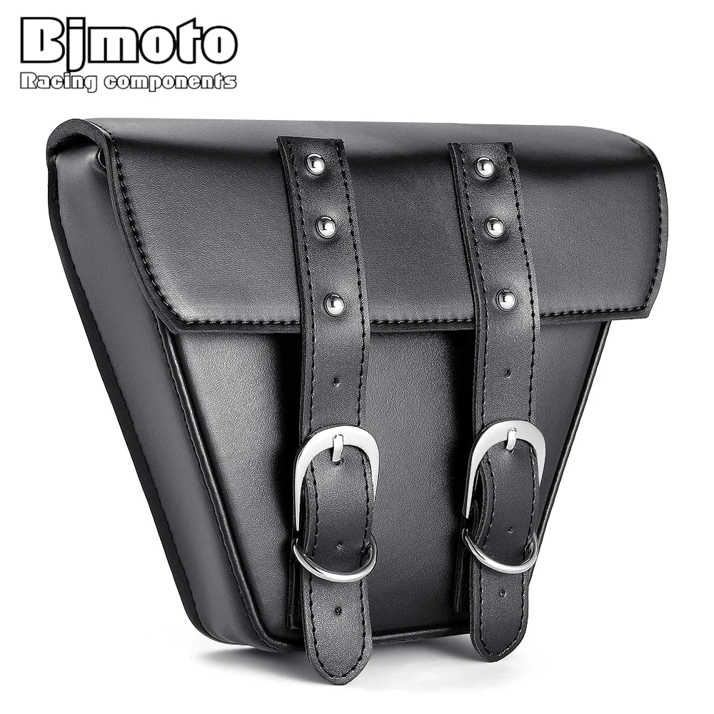 

BJMOTO Universal Motorcycle Saddle Holder Car PU leather Storage tool Bag Large Capacity FOR honda harley XL 883 1200 Cafe Racer