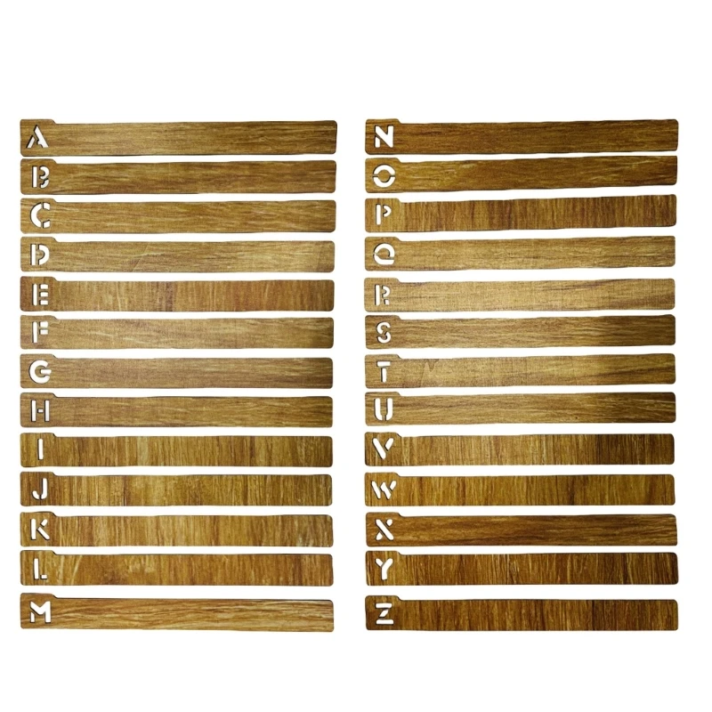 Marcapáginas madera con letras huecas, 4 Uds., para profesores, lectores, amantes los libros