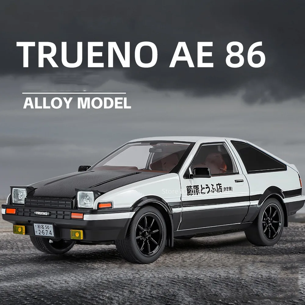 

1:18 Trueno AE86 Model Toy Cars Alloy Diecast Alphard MPV Car Toys Sound Light Doors Opened Shock Absorption for Kids Gift Toys