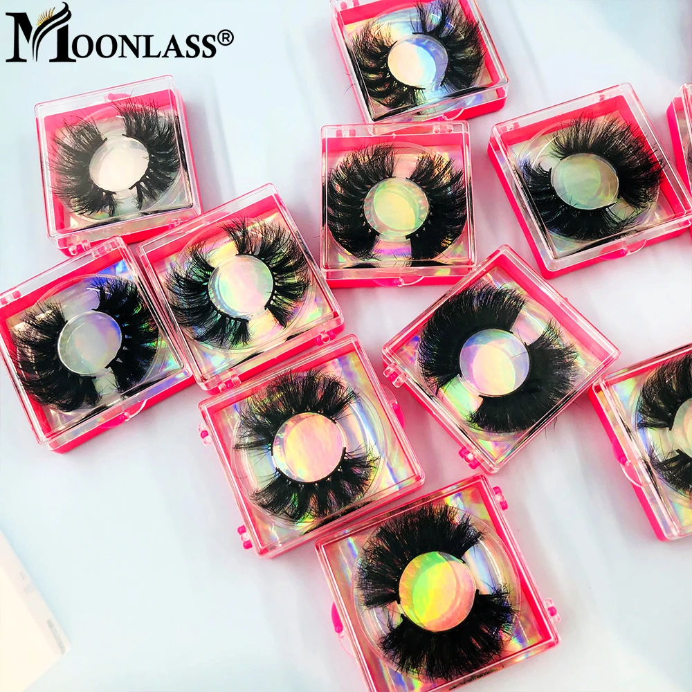 3D 5D 22-25MM Messy 100% Mink Lashes Extension Supplies Whloesale Fluffy Natural Fake Eyelashes Boxes Package Make Up Tools