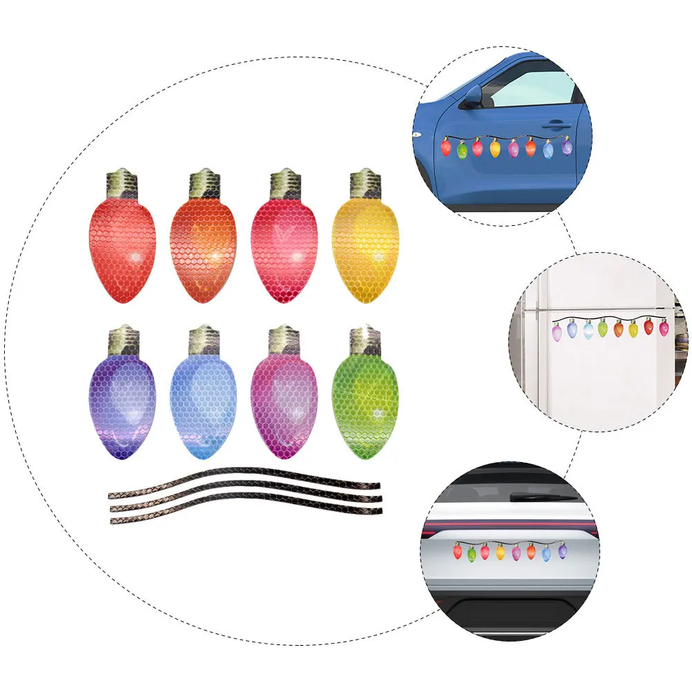 

Magnetic Christmas Lights for Car Fridge Reflective Bulb Lamp Decorative Vehicle Stickers Home Window Mirror Decoration