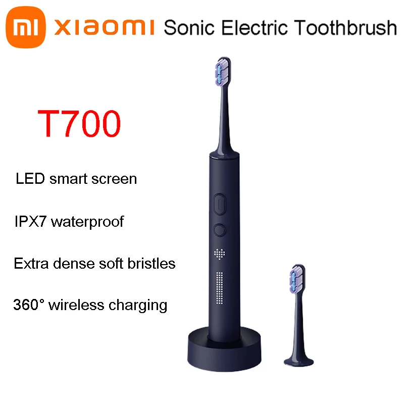 MIJIA T700 Sonic Electric Toothbrush Teeth Whitening Ultrasonic Vibration Oral Cleaner Brush Smart APP LED Display