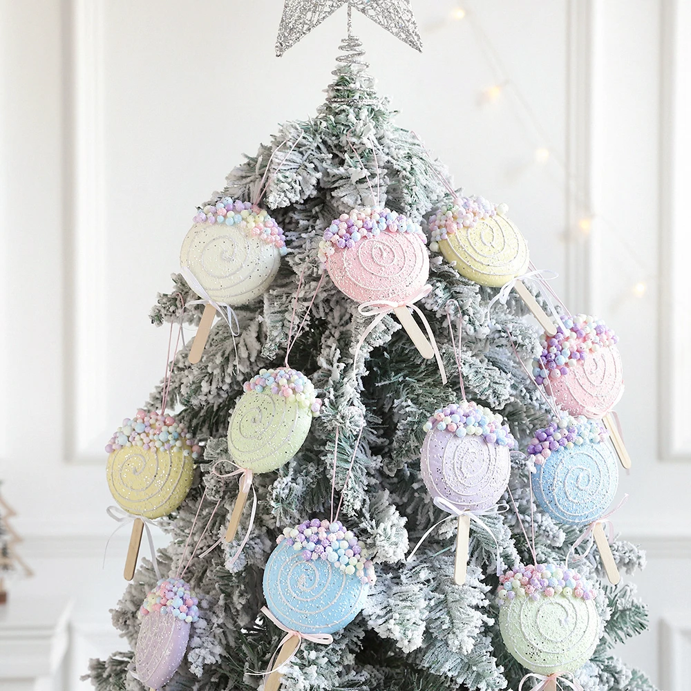 1/2/3pcs Christmas Ornaments Simulated Ice Cream Macaron Color Home Decorations Christmas Party Decoration Navidad New Year 2025