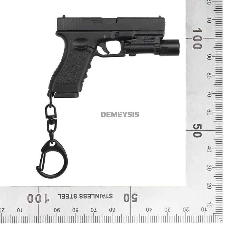 Glock17 Mini Keychain Tactical Pistol Shape Keyring Decorations Detachable G17 P320 Key Ring Keychain Realistic Model Trend Toys