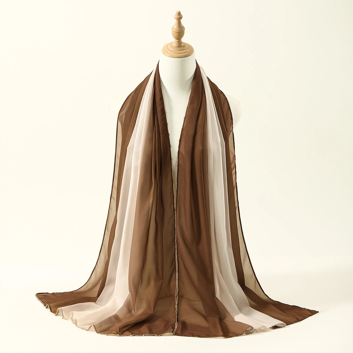 

Новый металлический бисер-цепочка с градиентом, шифоновый шарф-хиджаб для женщин, мусульманские хиджабы, модная шаль, исламский тюрбан, женский платок