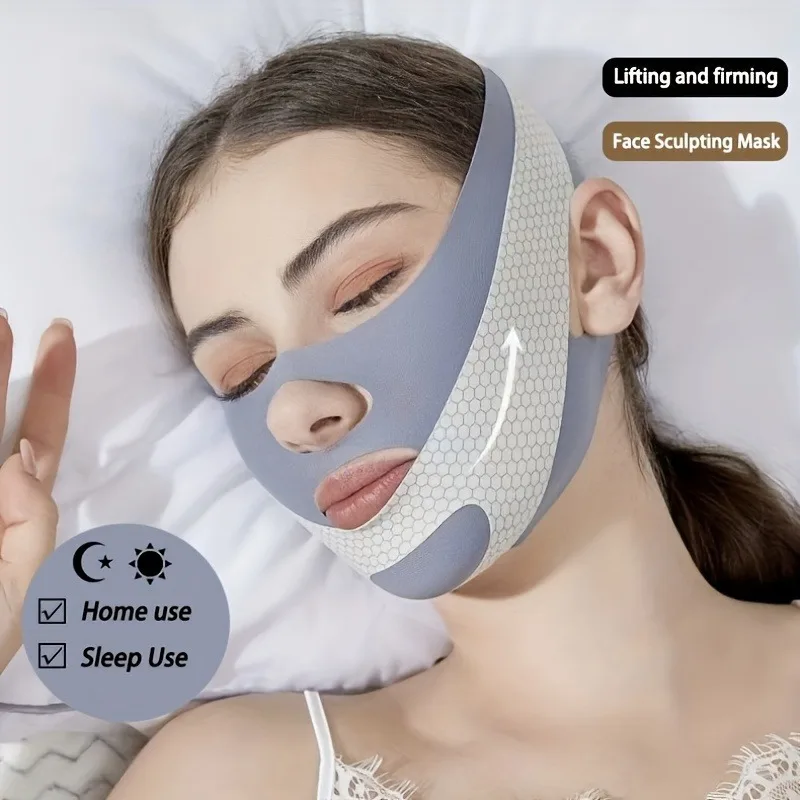 Ultra-Thin V Line Sculpting Mask - Instant Face Lift & Double Chin Reducer, Lightweight Design, Chin Strap for Double Chin