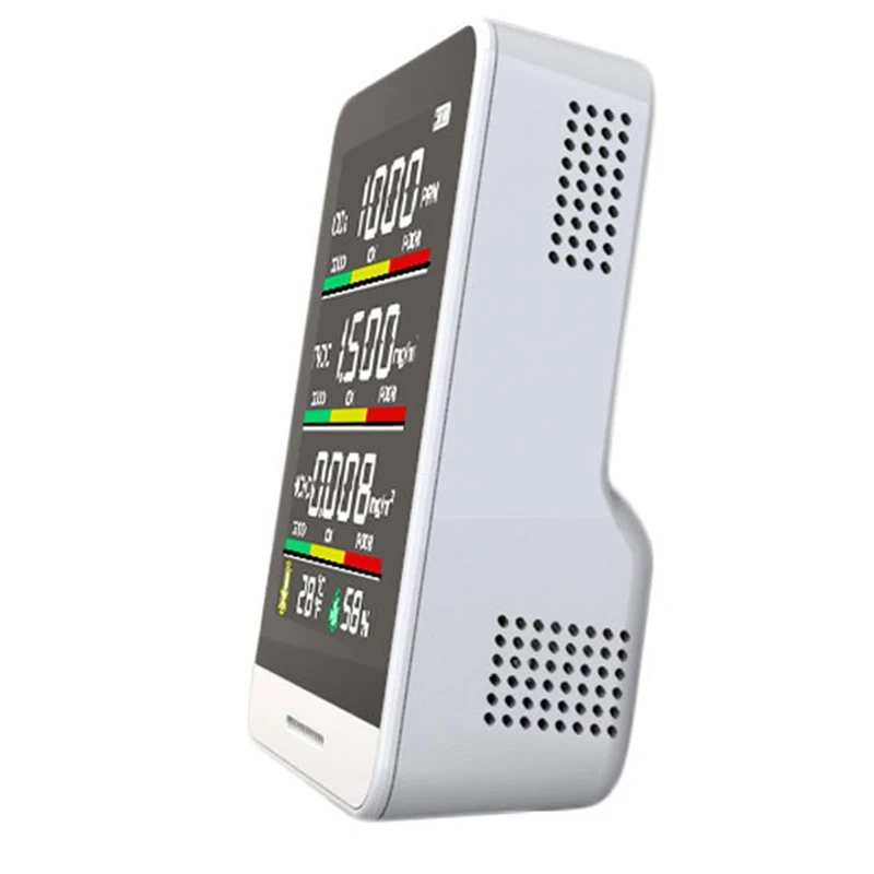 Монитор качества воздуха в помещении, Профессиональный Точный CO2,TVOC,HCHO, датчик влажности и температуры воздуха, для офиса, вилки ЕС