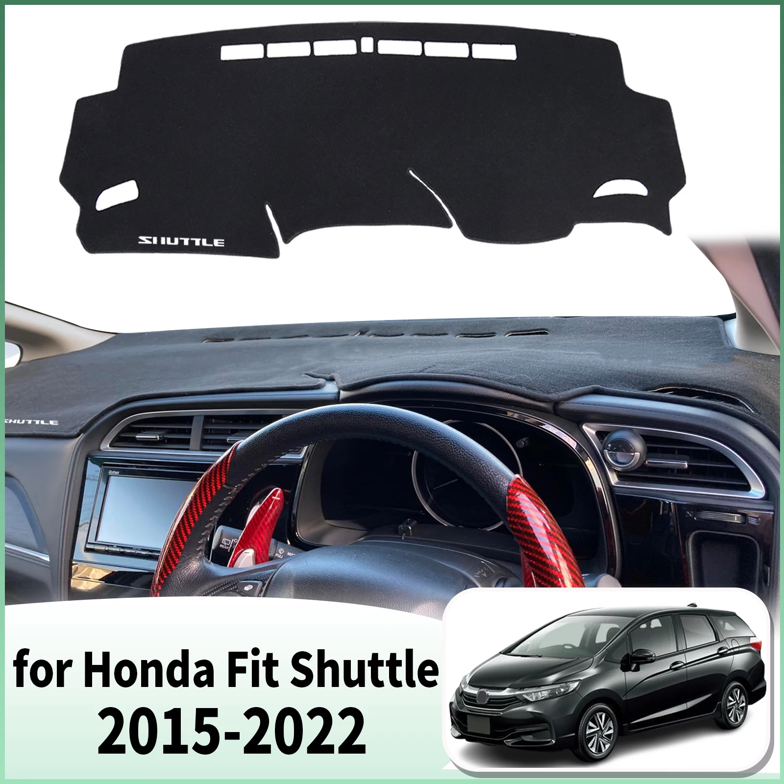 

fit for Honda Fit Shuttle Wagon Gk8 2015-2022 RHD Dashmat Dashboard Cover Pad Car Accessories DashMat Sunshade Protective Carpet