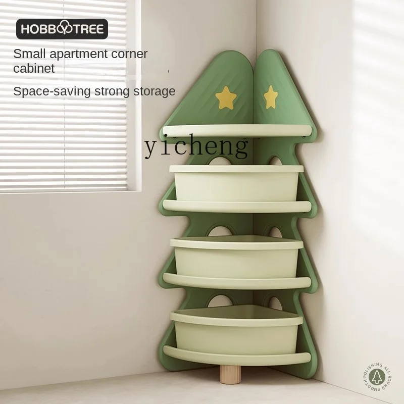 Tqh Children's Toy Storage Shelf Wall Corner Storage Cabinet Christmas Tree Floor Bookshelf Multilayer Storage