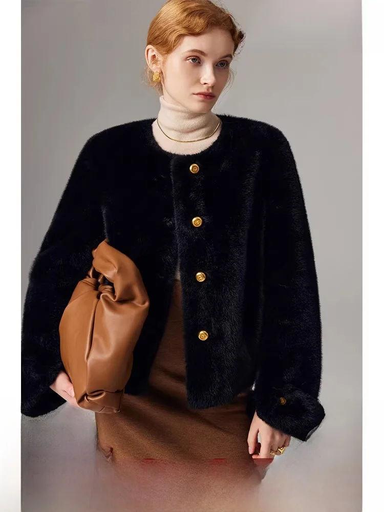 

Молодежная женская шуба из натурального меха, новинка зимы 2025, высококачественная куртка из кожи и меха для молодых женщин