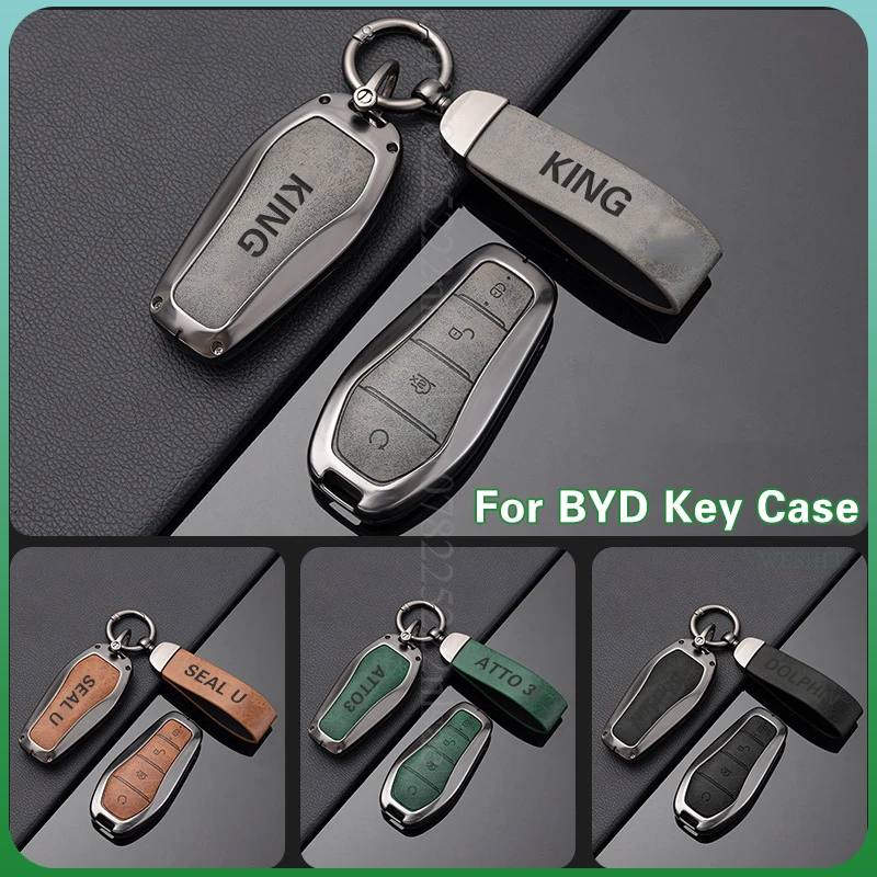 Zinc Alloy for BYD King Seal U ATTO3 Dolphin Mini Seal Key Case for Car Key Product Cover Interior Accessories