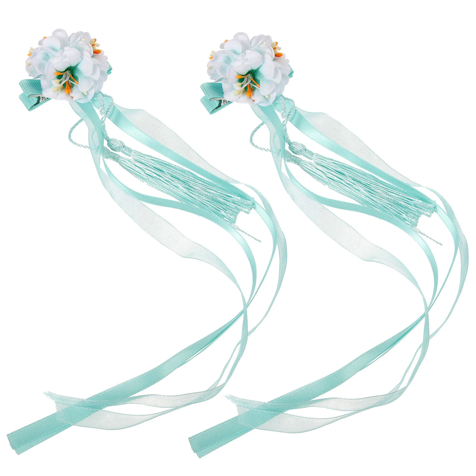 

2Pcs Vintage Flower Tassel Hair Clips for Women Girls Wedding Photo Shoot Party Decorative Accessories Hair Clips