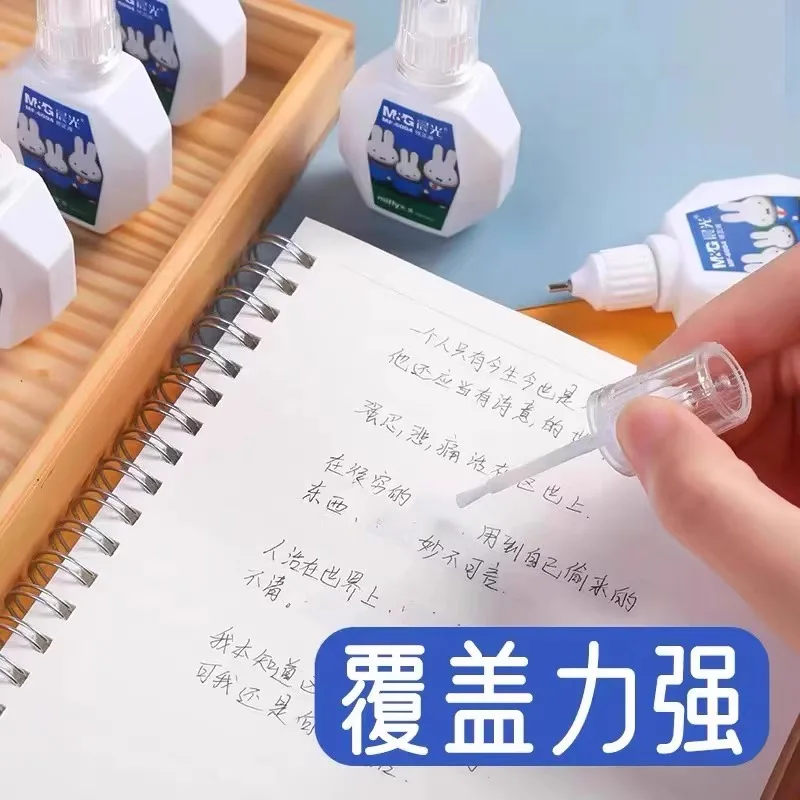 Liquide correcteur M&G pour usage étudiant et bureau, 18 ml/bouteille, corrige les erreurs, 2 façons d'utiliser, brosse et pointe