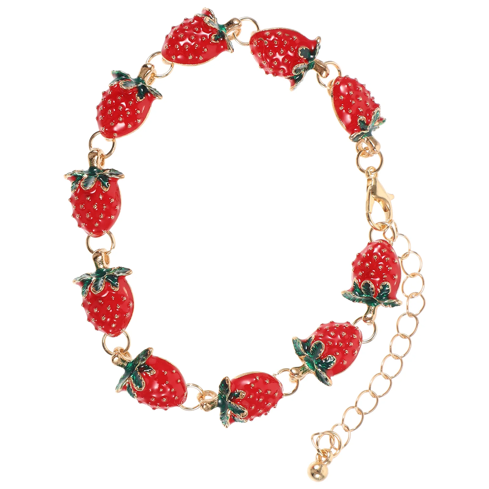 Fruit Bracelet Strawberry Jewelry Teen Girls Trendy Stuff Metal for Women Zinc Alloy Bracelets