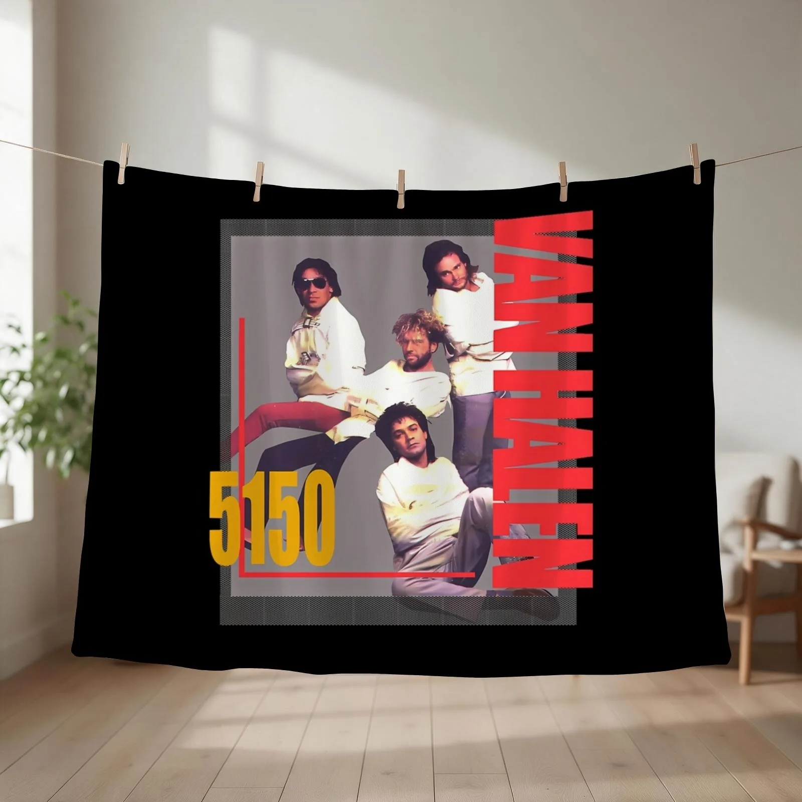 Vintage Ván Halen 5150 Tour Throw Blanket couch cozy soft plush fuzzy picnic outdoor blanket