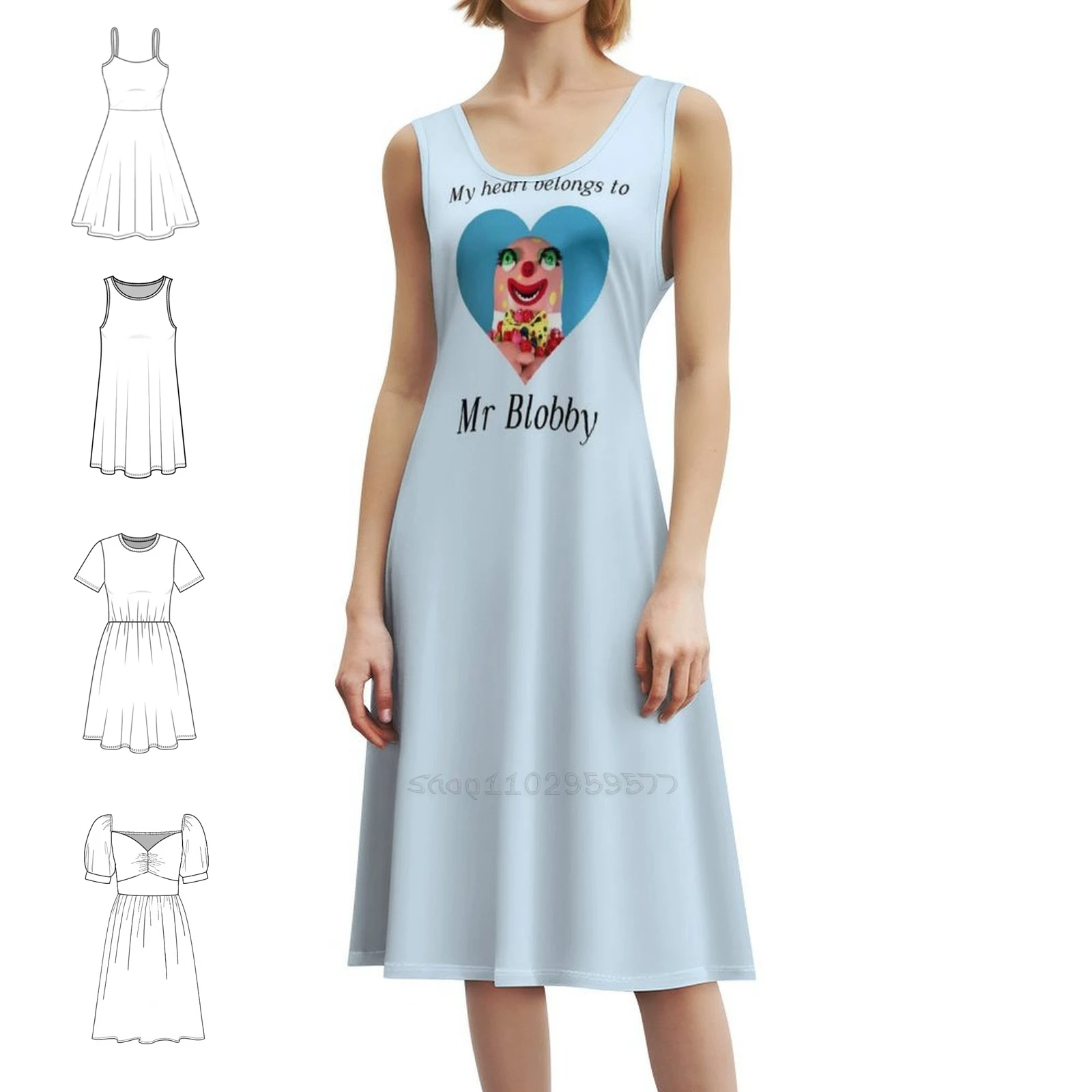 私の心はミスター・ブロビーに属します 女性用ストリートウェア パーティードレス トレンディなプリント クラブ服 女性用 ミスター・ブロビー 英国風 面白い