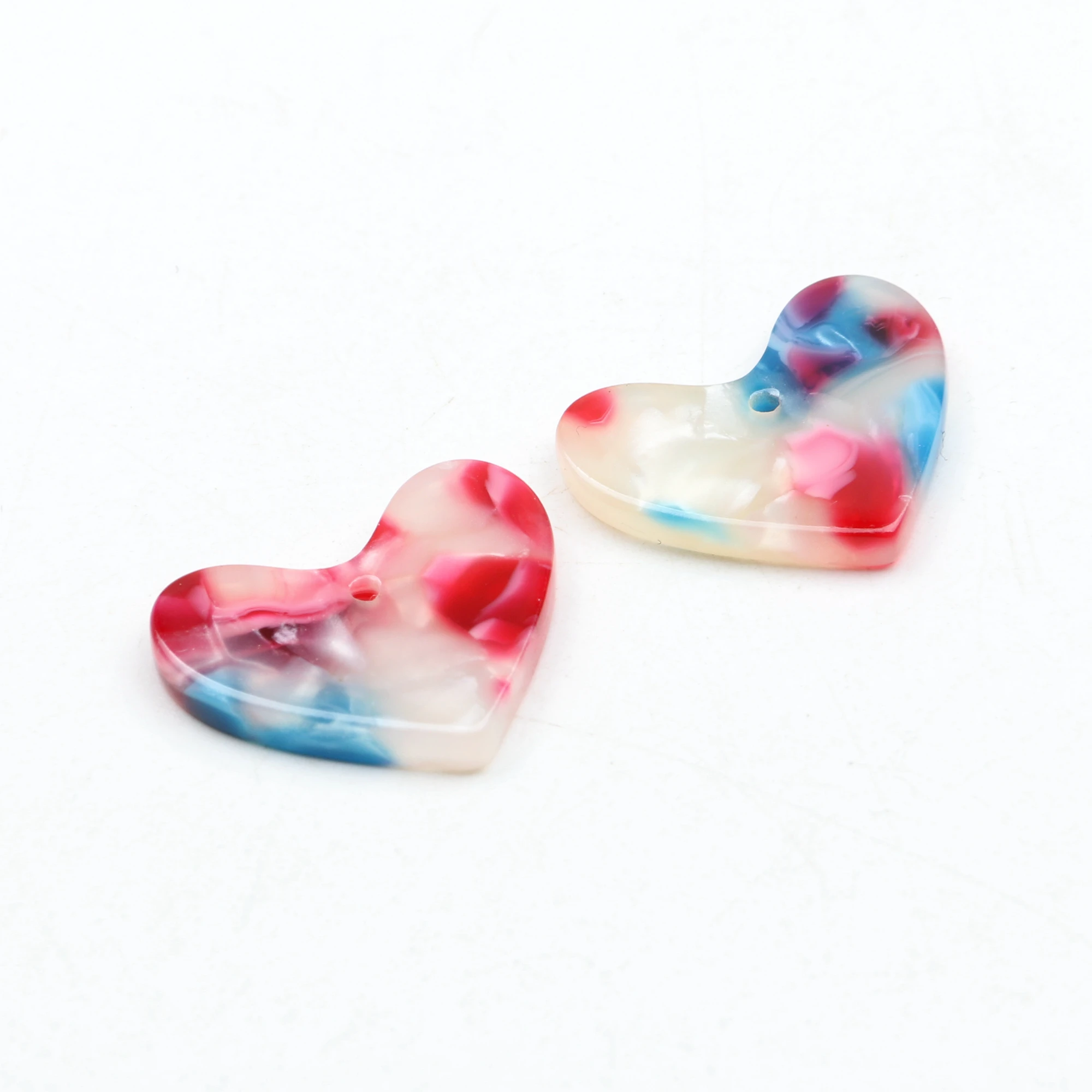 Acetat-Acryl-Anhänger, Schildpatt-Charms, herzförmig, Boho-Schmuck, Ohrringteile, Ohrringzubehör, handgefertigt, DIY-Verbinder – Detail 3