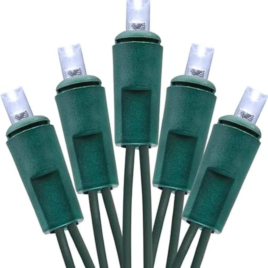 

60 LED Mini Christmas Lights Green Wire String Lighting Indoor Outdoor Xmas Tree Garden Holiday Party Decor UL Certified Indoor