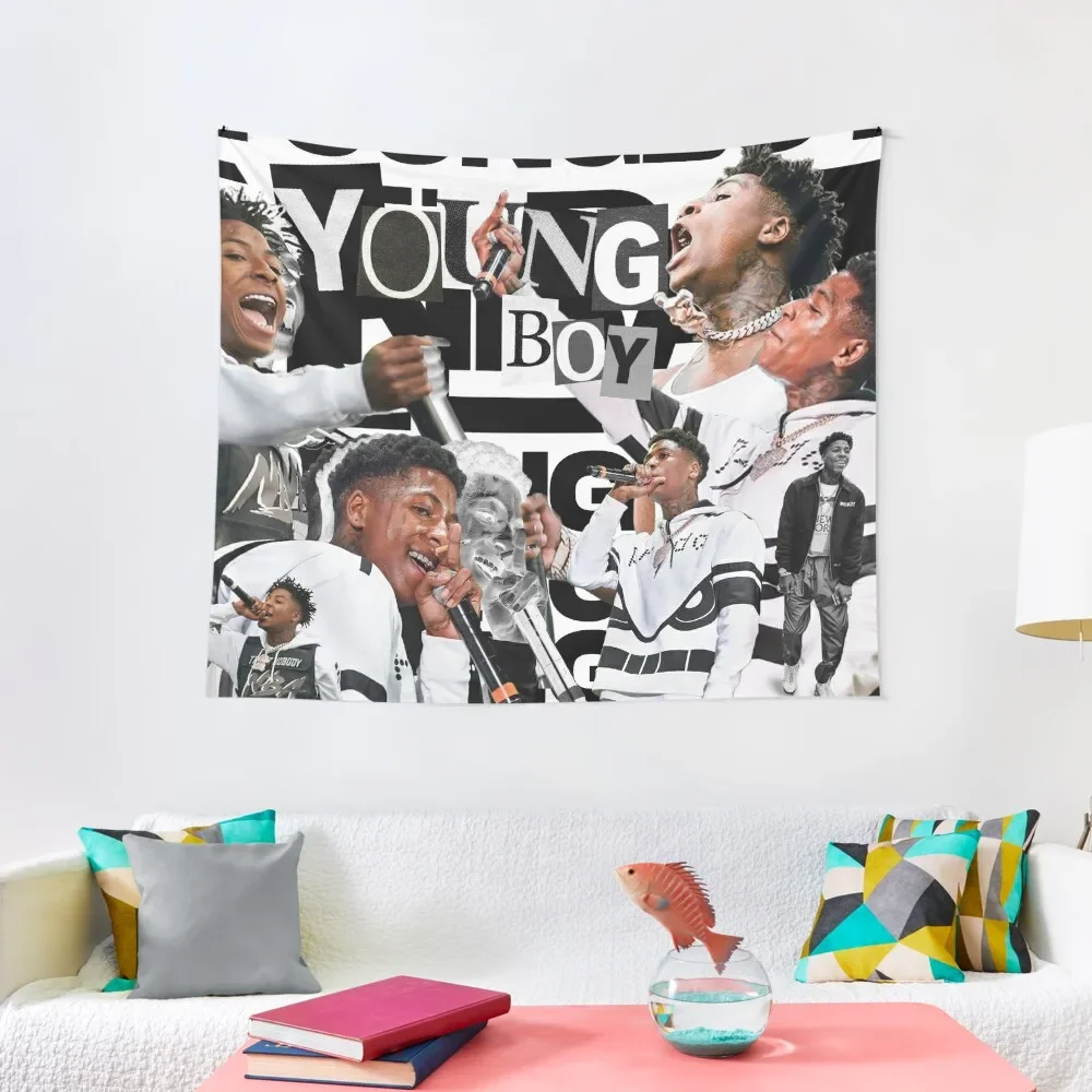 

Youngboy B&W Billionaire Collage Tapestry Aesthetic Room Decorations Decoration Bedroom Tapestry