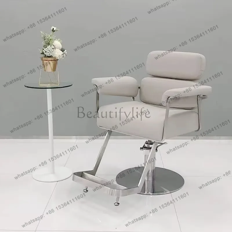 LSLuxury Barber Chair Minimalist Premium Nordic Adjustable Hairdresser Chair Modern Trendy Silla De Barberia Furniture