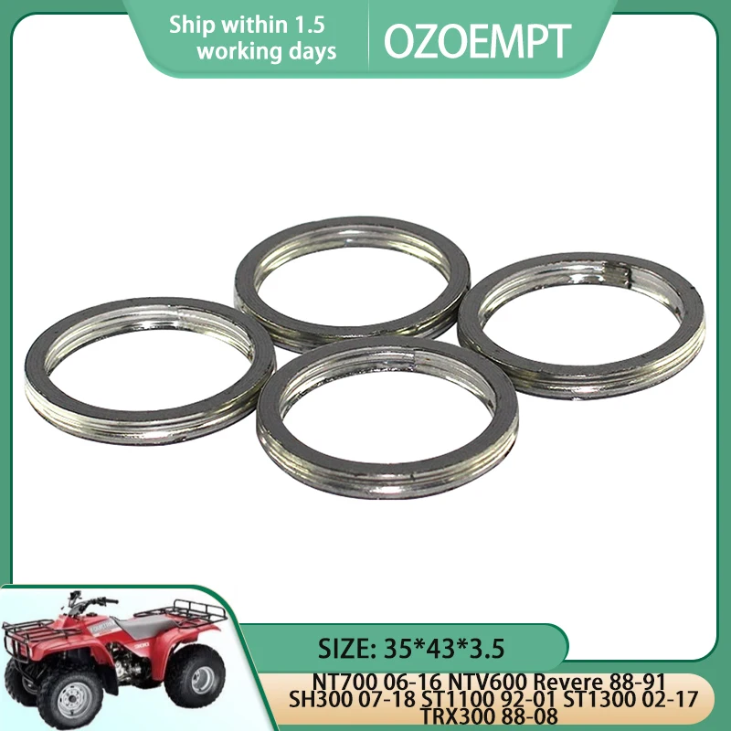 

OZOEMPT 35*43*3.5 Exhaust Pipe Gasket For NT700 06-16 NTV600 Revere 88-91 SH300 07-18 ST1100 92-01 ST1300 02-17 TRX300 88-08