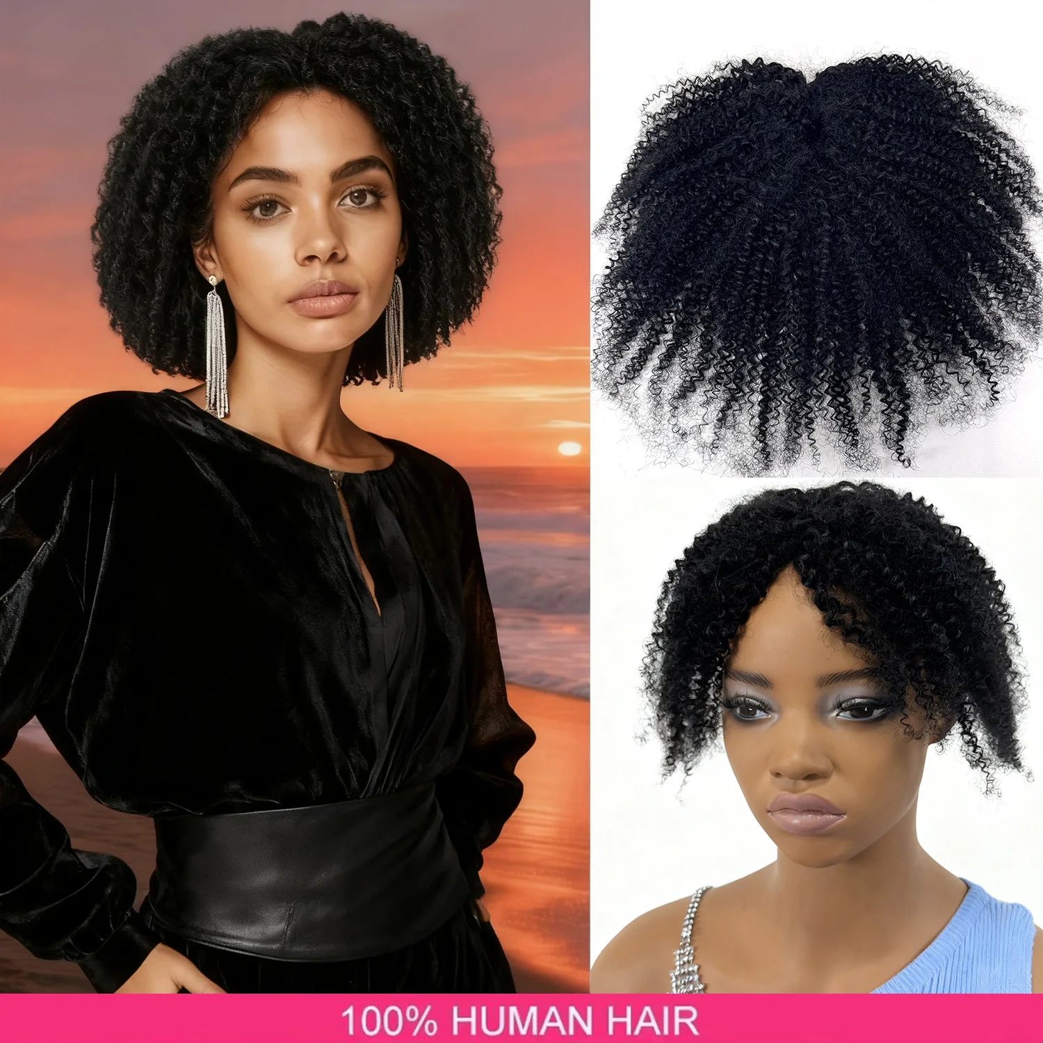 

Топпер для афро-кудрявых вьющихся волос для женщин — парик с кудрявым вьющимся естественным видом для истонченного покрытия волос, улучшения объема волос