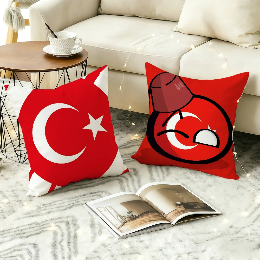 T-Turkey flag cushion cover Comfortable Decorative For Bedroom Living room Dormitory Picnic and Holiday Decoration