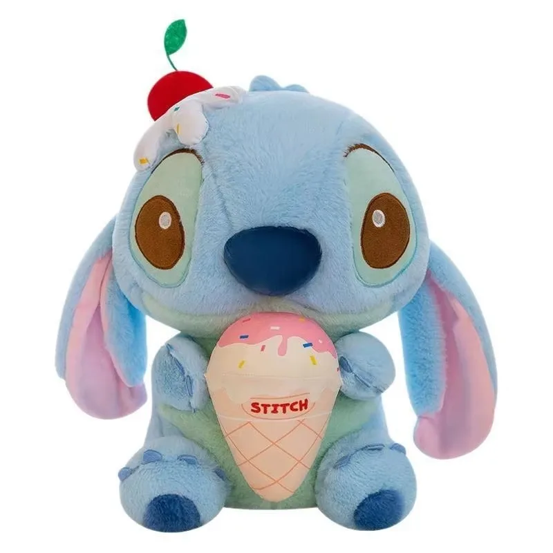 28cm 디즈니 스티치 아이스크림 부드러운 장난감 귀여운 봉제 인형 만화 인형 카와이 플러시 장난감 어린이 생일 크리스마스 선물