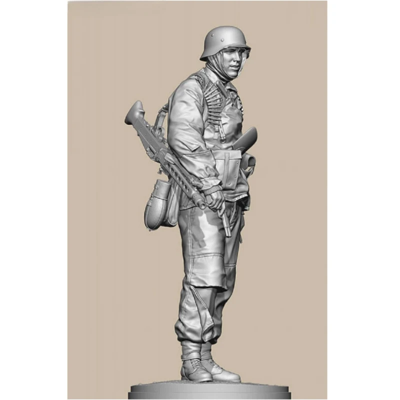 Kit de modèle assemblé de figurine en résine à l'échelle 1/35, sculpture l'inventaire sur le thème de la seconde guerre mondiale, soldat de la mitrailleuse, jouet de diorama non assemblé et non peint