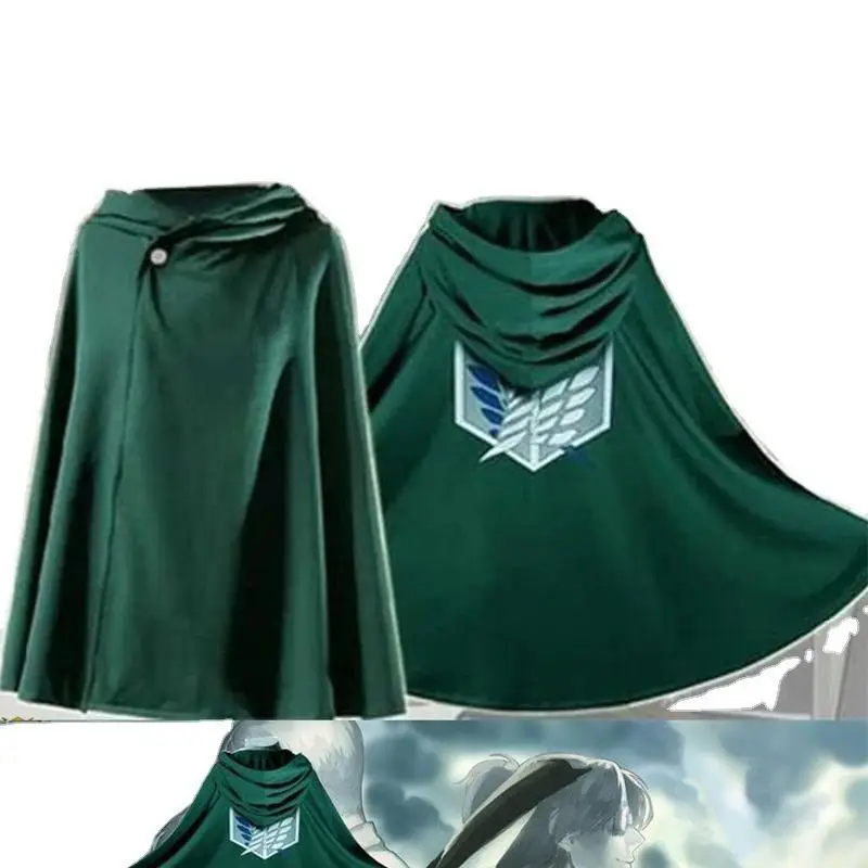 loween Atta on Titan Cosplay Costume Anime Survey Corps Levi Civilian Girl Free Wing Cloak Robe Tee eets
