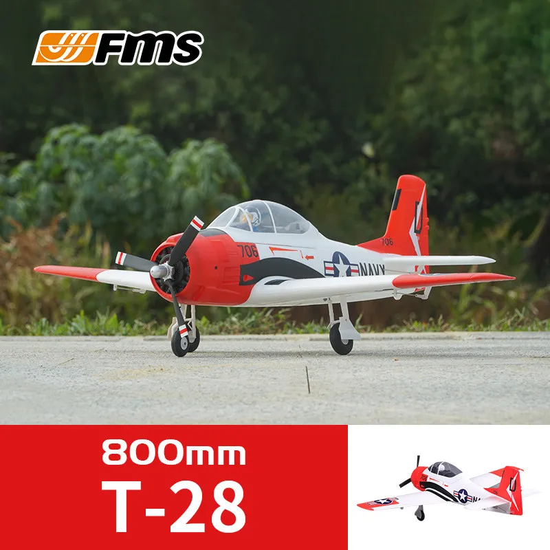 New FMS T28 Trojan 800Mm Rc Fixed Wing Wwii Simulation Navy Vt 27 Remote Control Plane For Beginner Adult Outdoor Flying Hobby