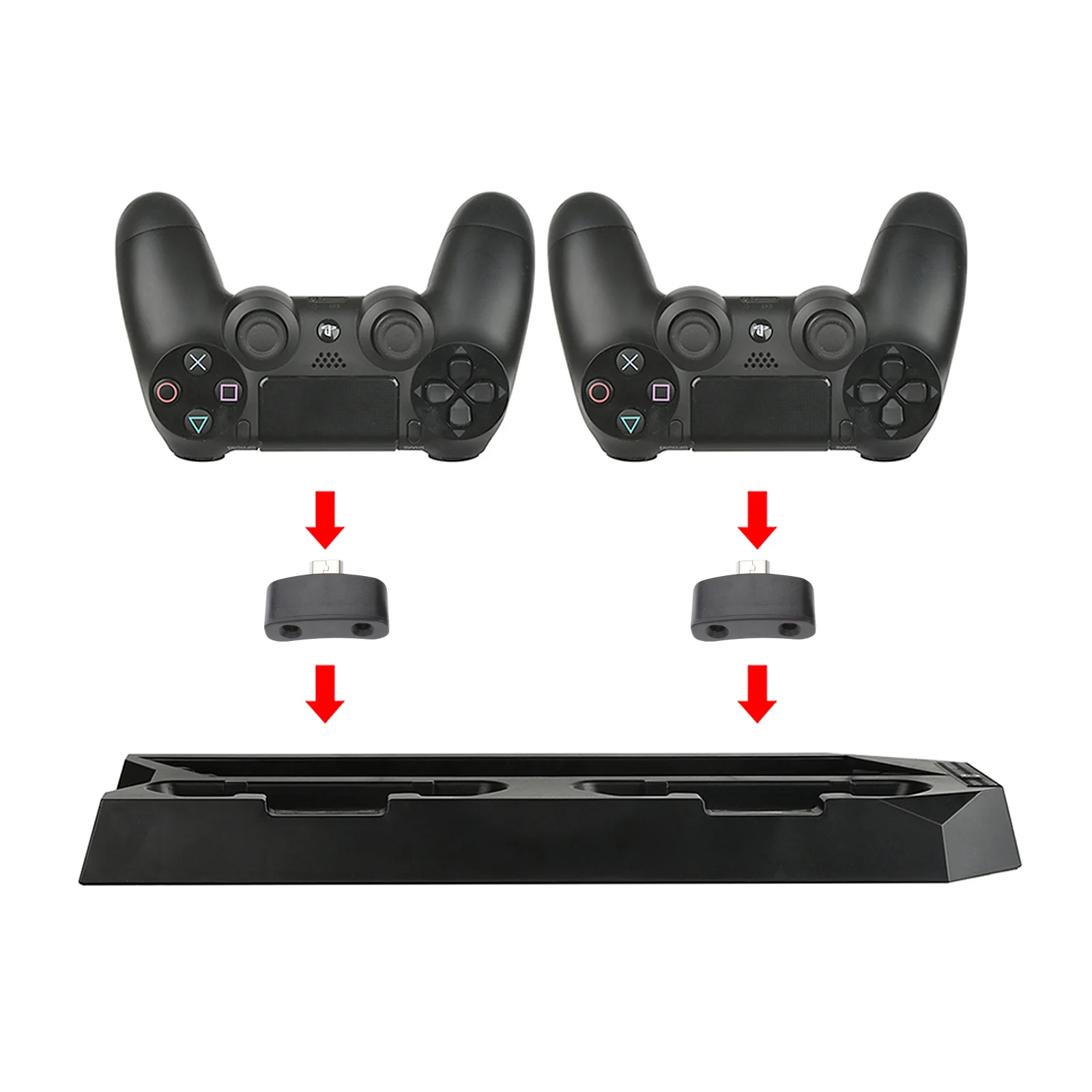 

Cooling Vertical Stand Controller Charging Station Dual Ports USB Hub Black Charing Stand