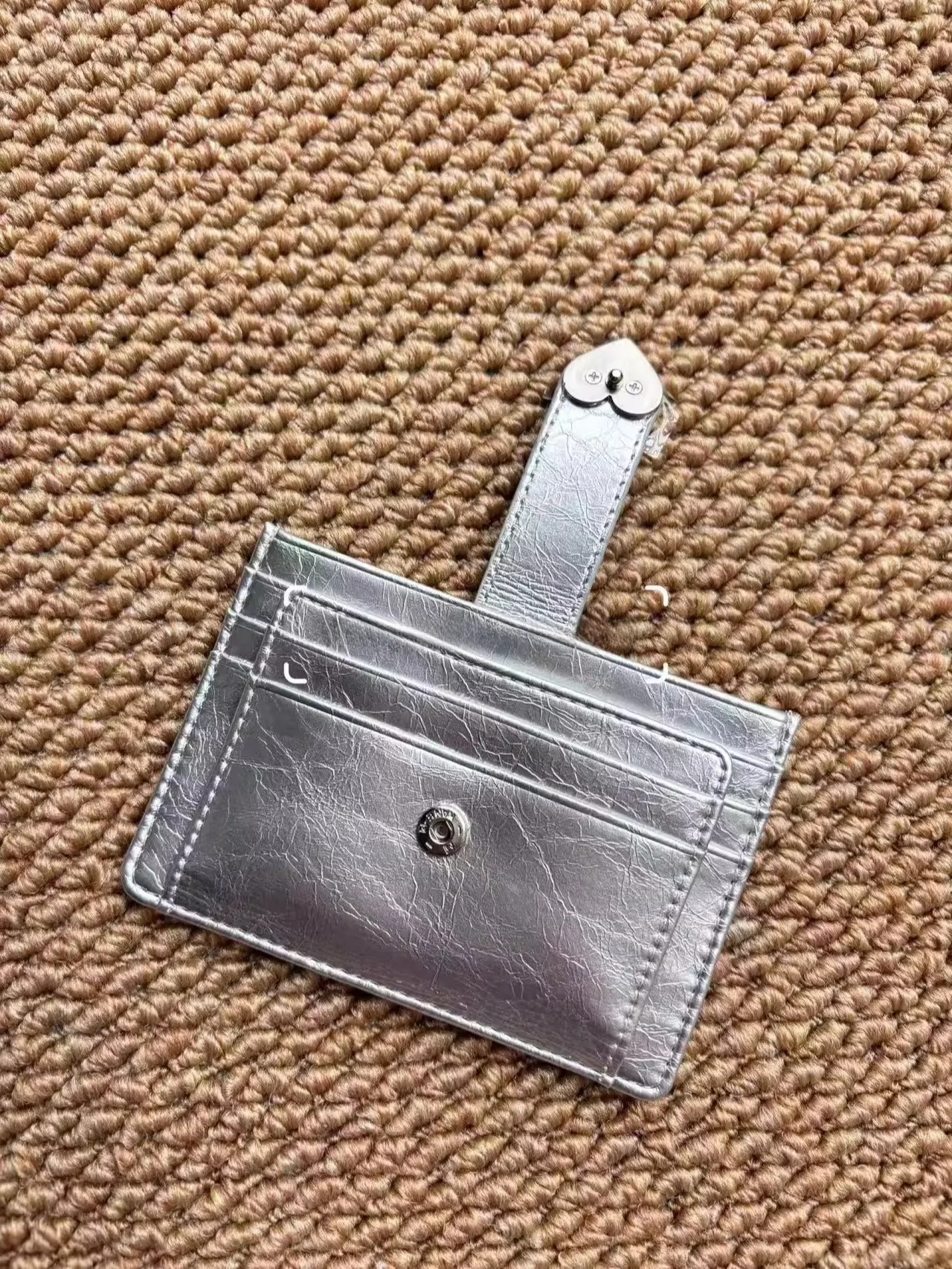 

Fennec Brand Metal Heart Bule Multi-Layer High Capaci Zipper Card Holder Coin Purse ex Daily Use Bag