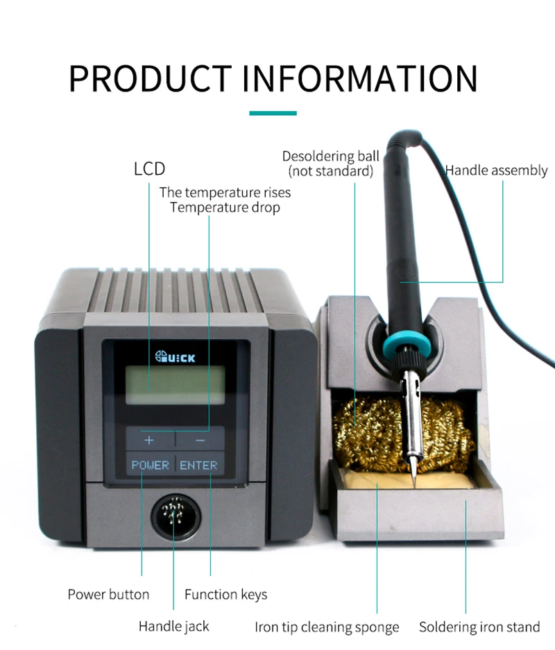 QUICK TS1100 Professional Fast Heating Soldering Station, Intelligent Lead-Free, ESD 90W