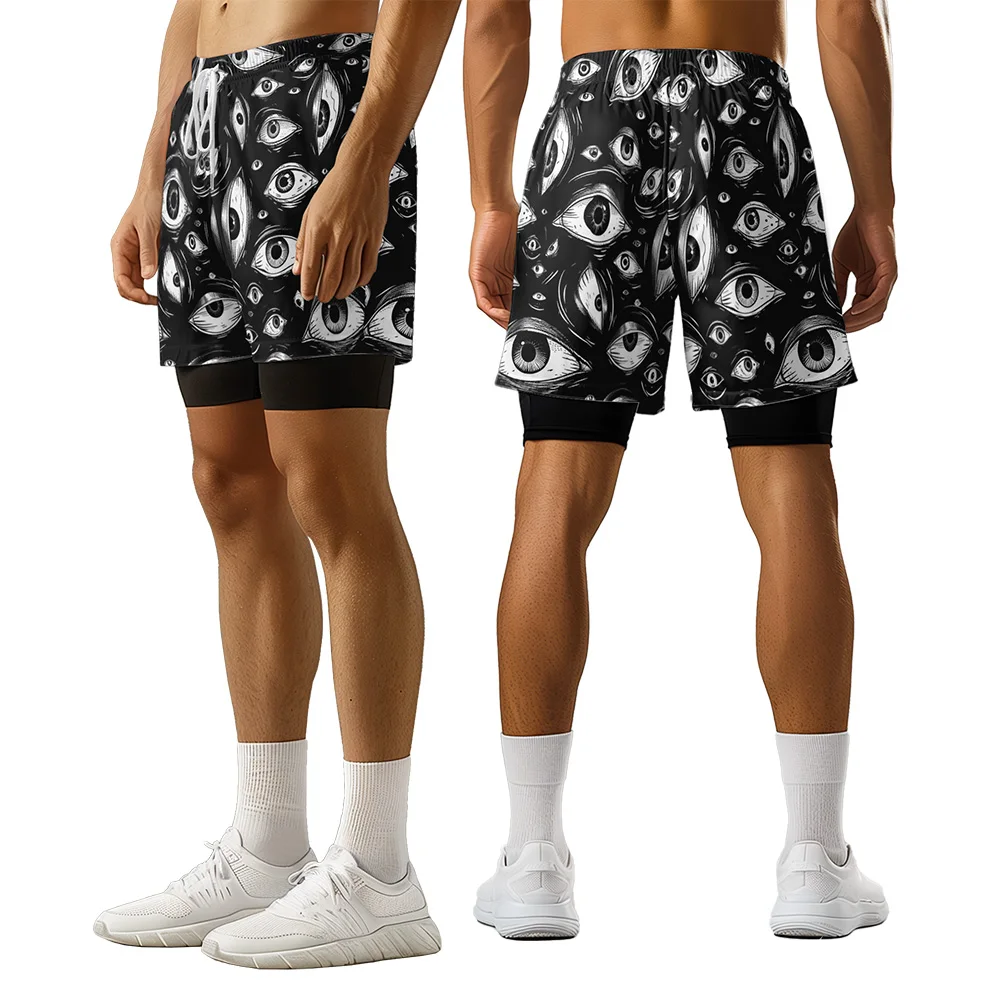 

2024 New original design eyes Summer 3D Advanced Print Casual trend Sports High Street basketball shorts men shorts