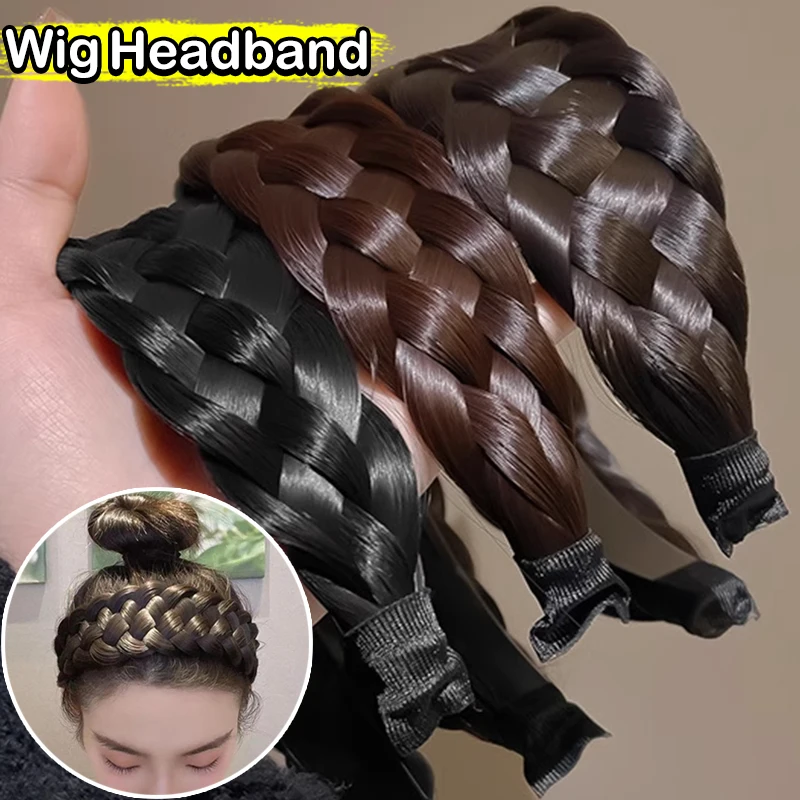 Böhmische breite Haarschmuck gezahnte rutsch feste Haarband Perücke Twist Braid Haar bügel künstliche Fischgräten art geflochtenes Stirnband