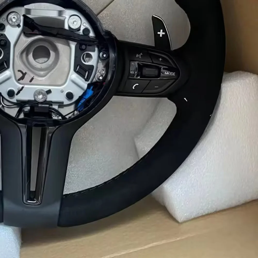 With Paddles Interior M Sport M3 M5 F20 F22 F23 F33 F34 X1 F48 X5 F15 X3 F25 F80 E90 E70 E84 Suede Steering Wheel For BMW F30 - view 6