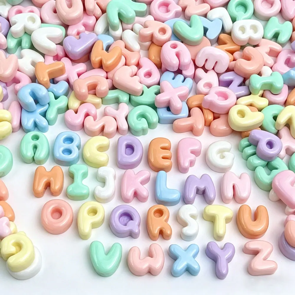 50/100pcs Sweet Candy Color 26 English Letters Mini Small Resin Letter Patch DIY Cream Glue Hair Clip Phone Case Accessories
