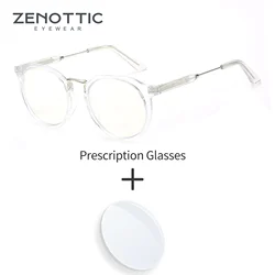 ZENOTTIC  Retro Round Progressive Prescription Glasses for Women Myopia Anti Blue Light Optical Eyeglasses