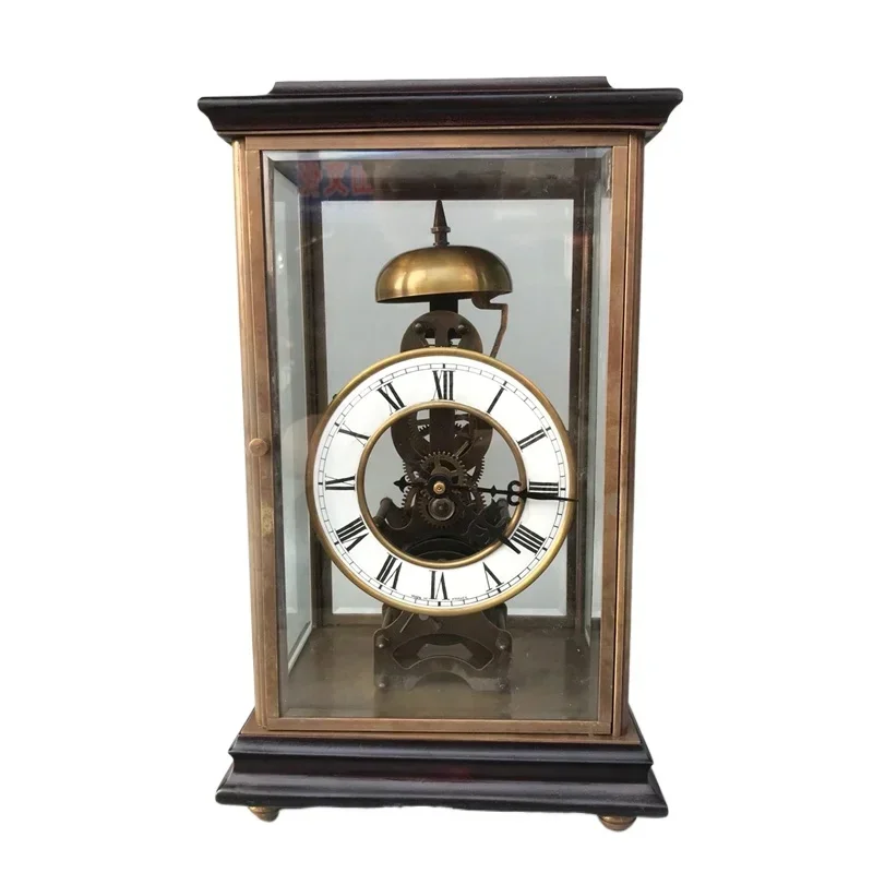 European Western cloisonne old-fashioned retro winding mechanical clock, home creative living room pendulum skeleton clock