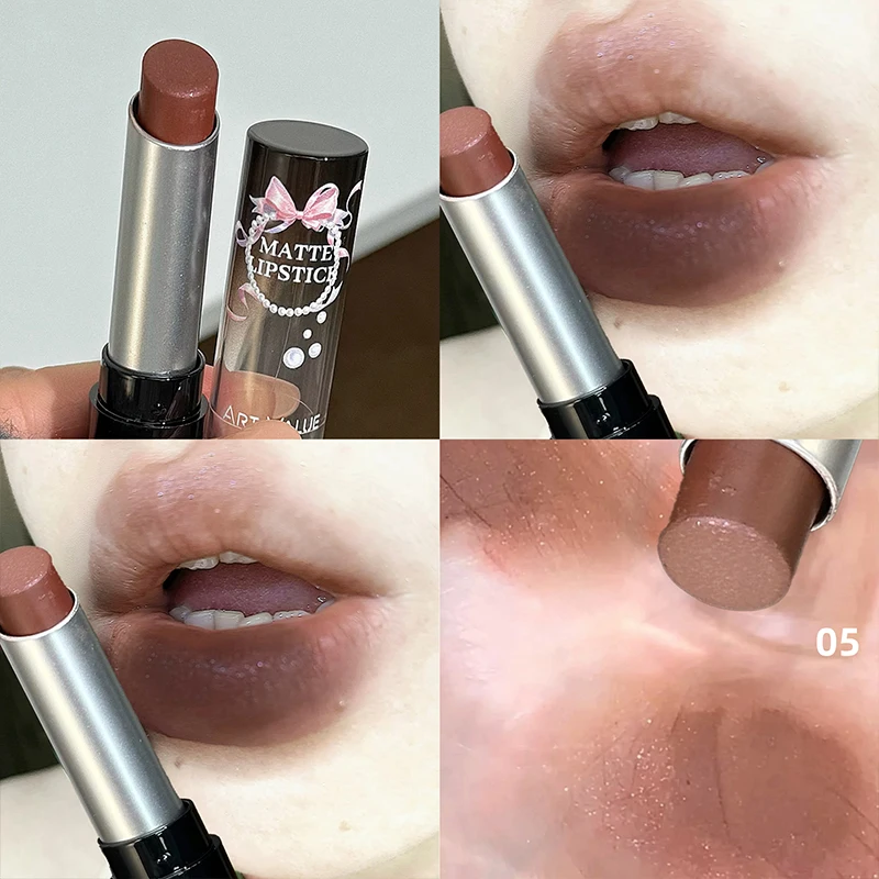 ART VALUE Matte Lippenstift-Kollektion: Wasserfester Nude-, Schwarz- und Braun-Lippenstift mit langanhaltender Pigmentierung und feuchtigkeitsspendender Wirkung