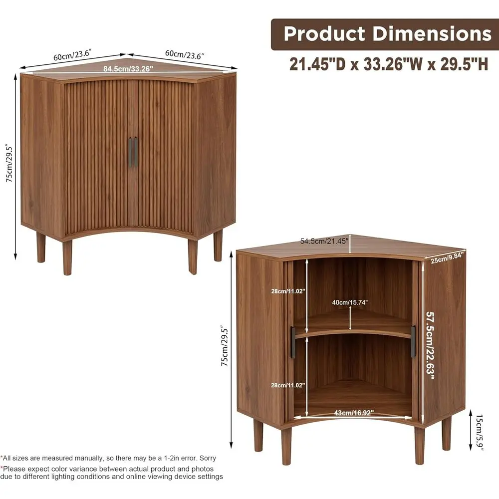 Cabinet with Sliding Door and Adjustable Shelves | Small Storage Cabinet, Freestanding Narrow Storage Organizer for Small Space,