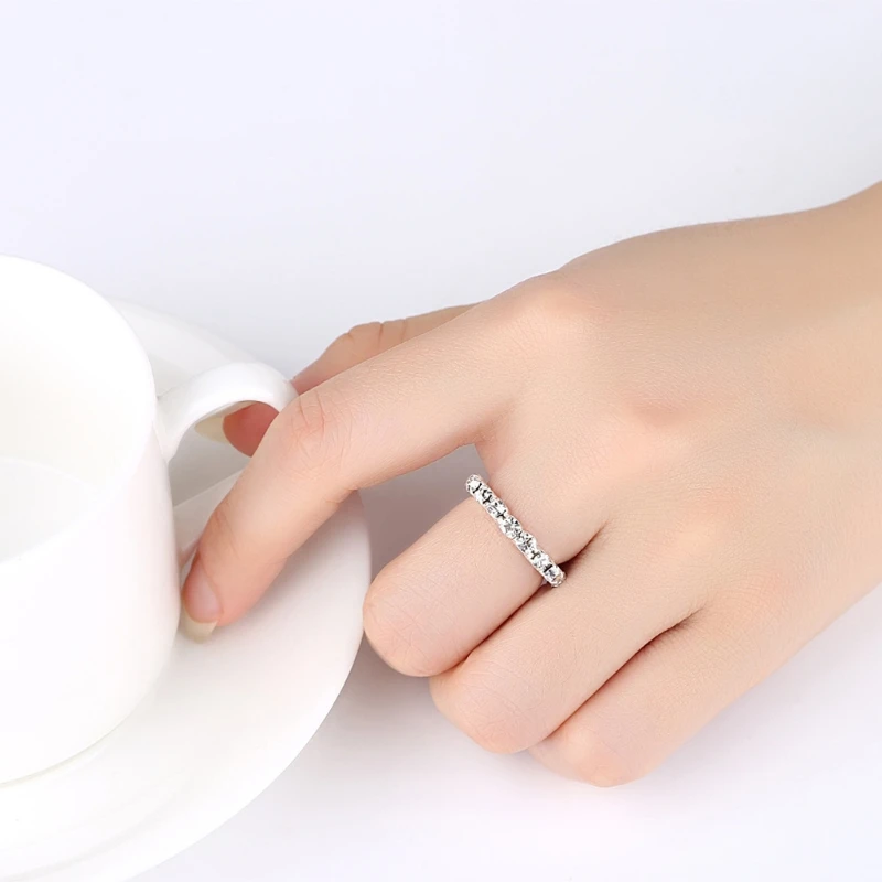 Nice Crystal Inlaid Ring Elastic Ring Wedding Finger Rings Jewelry Gifts Dropshipping